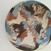 Coupe en terre mêlée d'Apt – Signée Bernard – Décor marbré polychrome