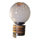 Lampe vintage en verre de Murano Mazzega ,22x15, chrome et bois Italie 1970