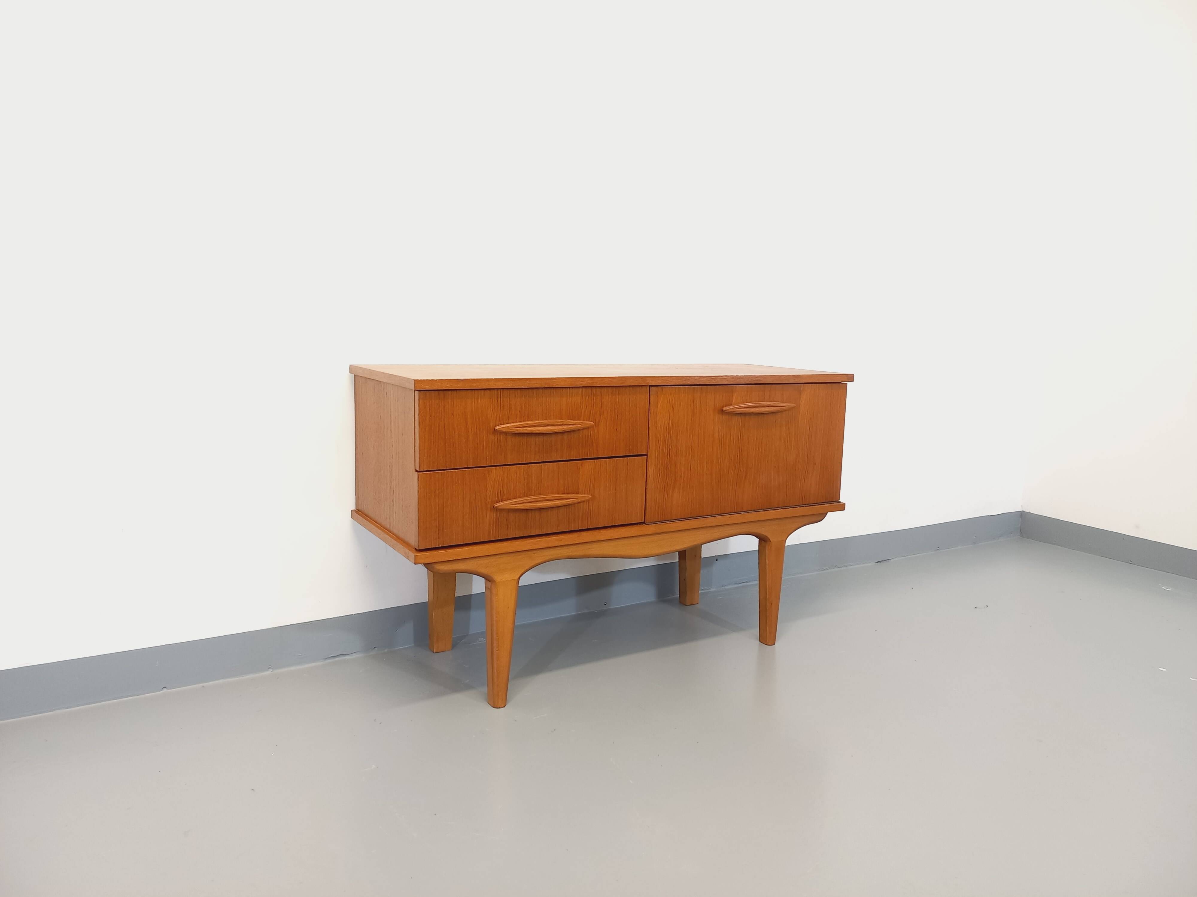 Small vintage Scandinavian teak sideboard from the 60s