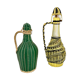 Duo de bouteilles en verre et fils scoubidou