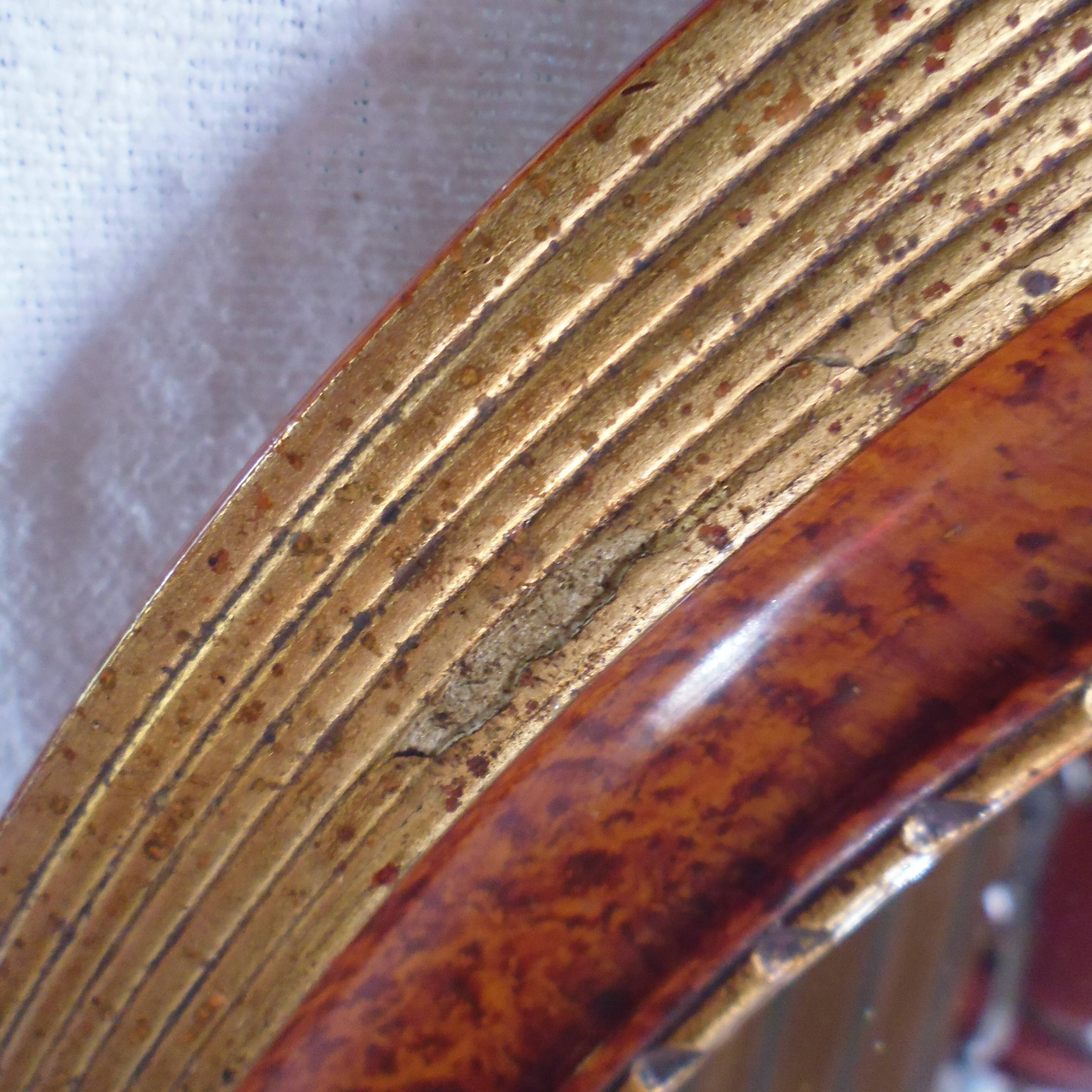 Art Deco oval mirror with gilding 50.5x40.5 cm / 2