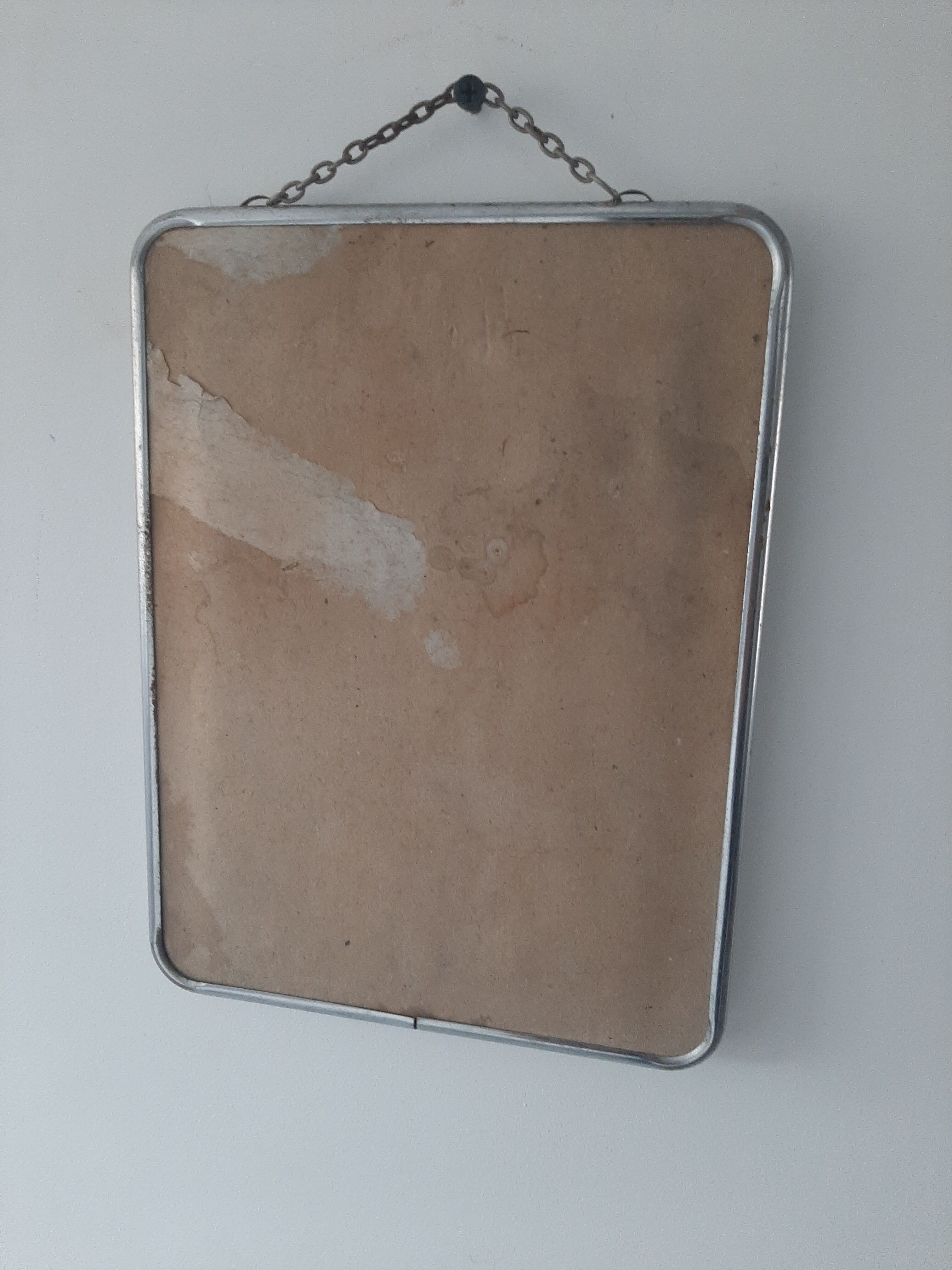 Barber's mirror with chainette - 25x19cm