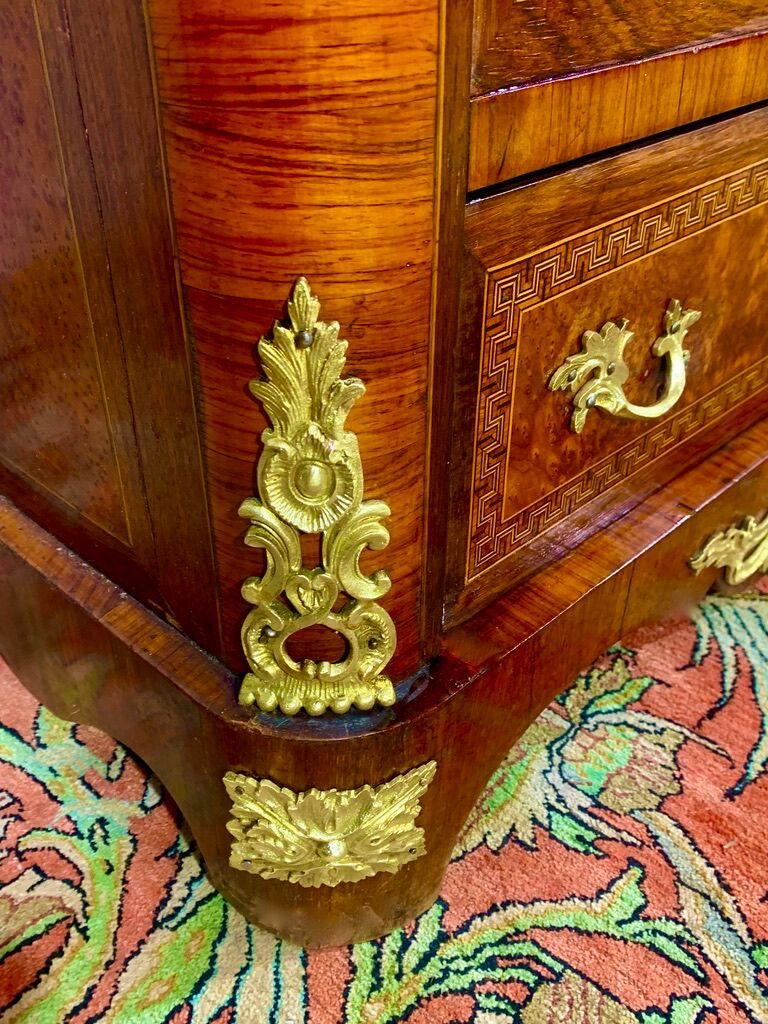 Secretary Napoleon in rosewood, violet wood and gilded bronzes.