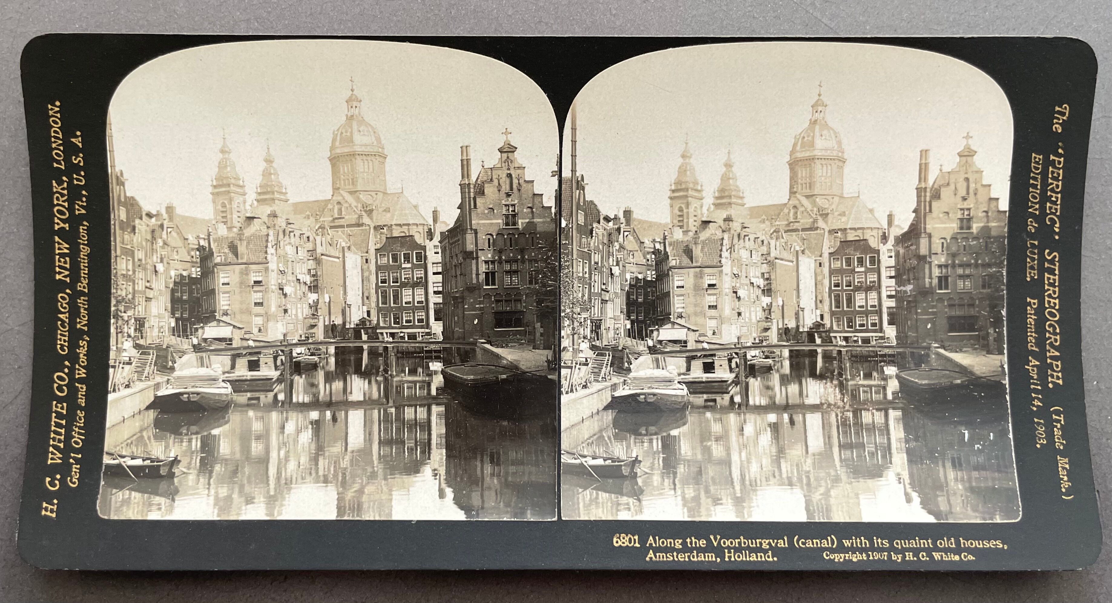 Old photography stereo, stereograph, luxury albumine 1903 Amsterdam