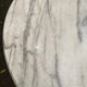 Oval bistro table in marble and petrol black steel, seats 4, 140cm