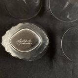 Set of 6 Lalique modernist glasses 1960 Kent crystal tumblers.