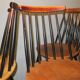 Vintage set of 4 ercol ebonized stick back chairs 1950s