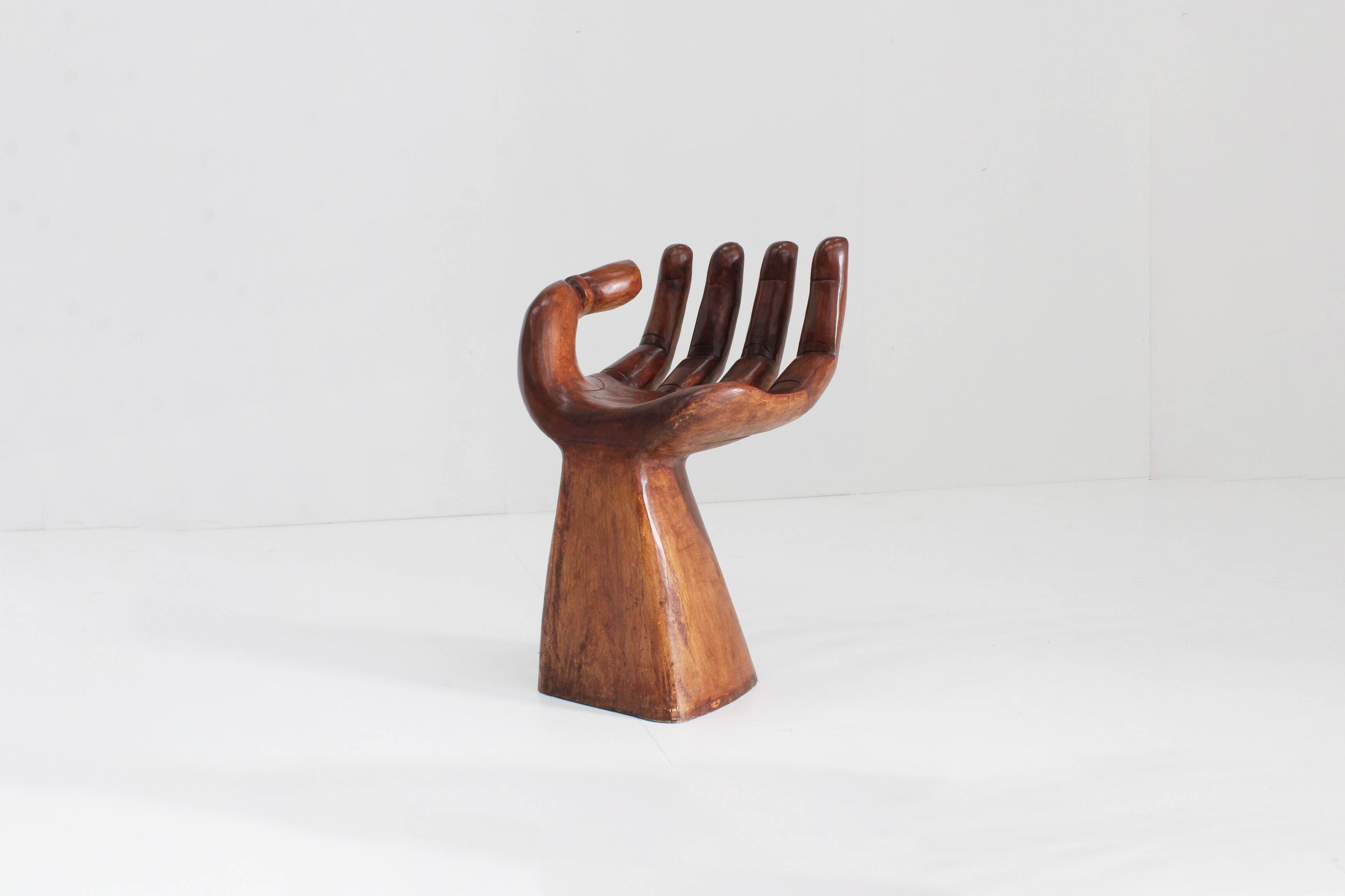 Sculptural wooden hand chair
