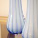 Pair vases Opal glass Streaked Blue