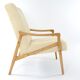 Fauteuil Pen velours côtelé crème