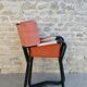 Pair of folding armchairs in metal and fabric 60s