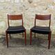 Vintage Scandinavian chairs in wood and leatherette restored