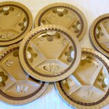 6 assiettes à compartiments Sarreguemines en grès