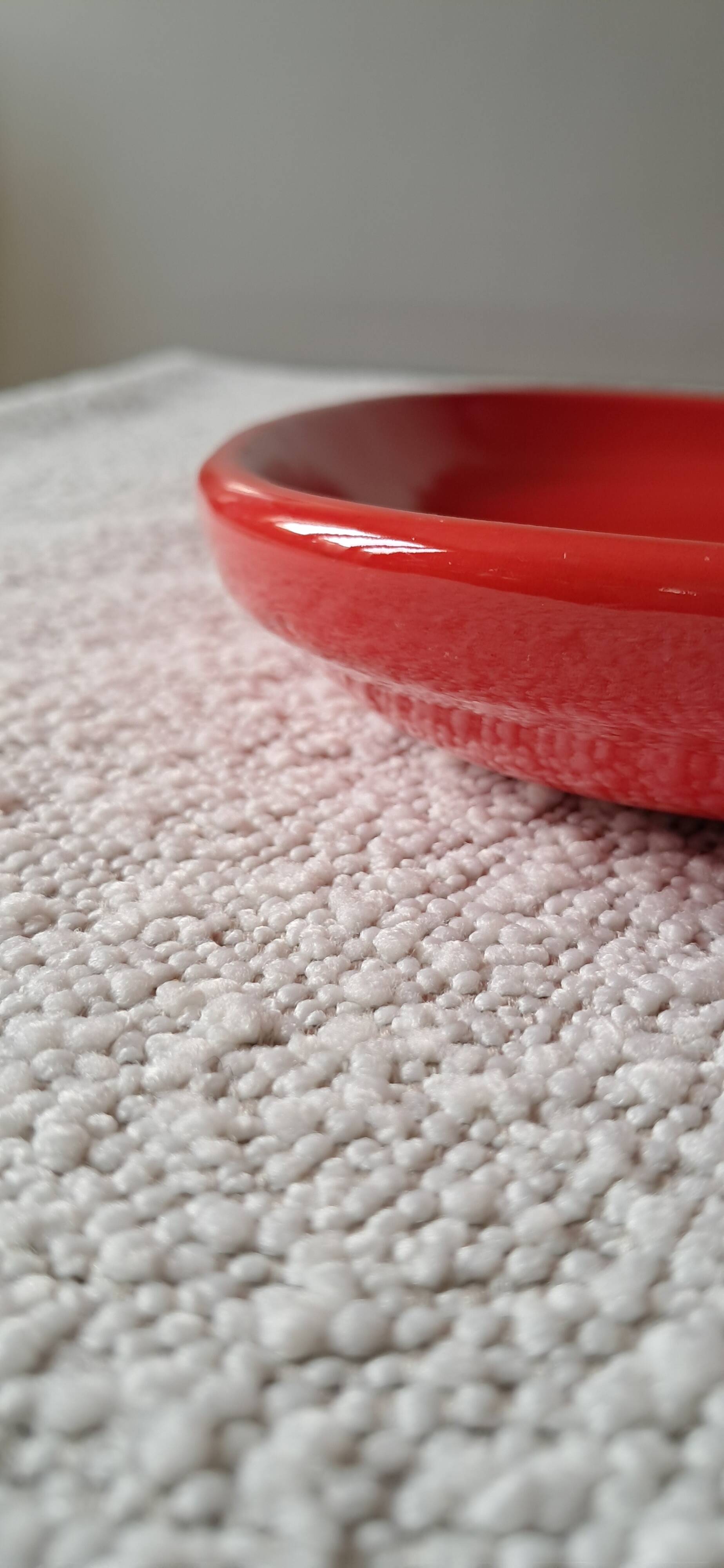 Bright red vintage serving dish