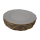 6 Flat plates made of fine porcelain creation A. Deshoulière