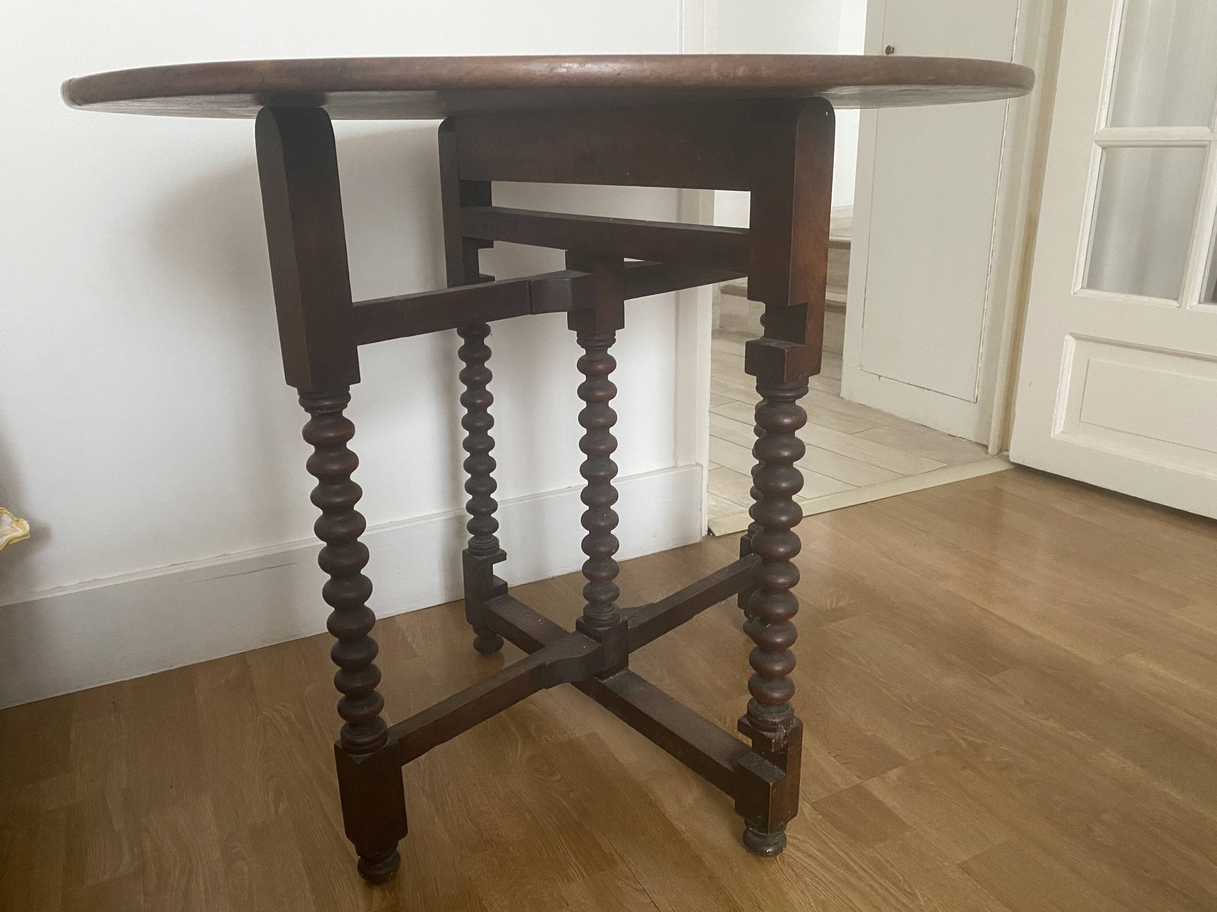 19th-century folding family table - rosewood
