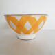Yellow Scottish Sarreguemines earthenware piedouche bowl, Digouin