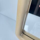 Square plastic mirror with rounded edges, cream, 1970s/80s.