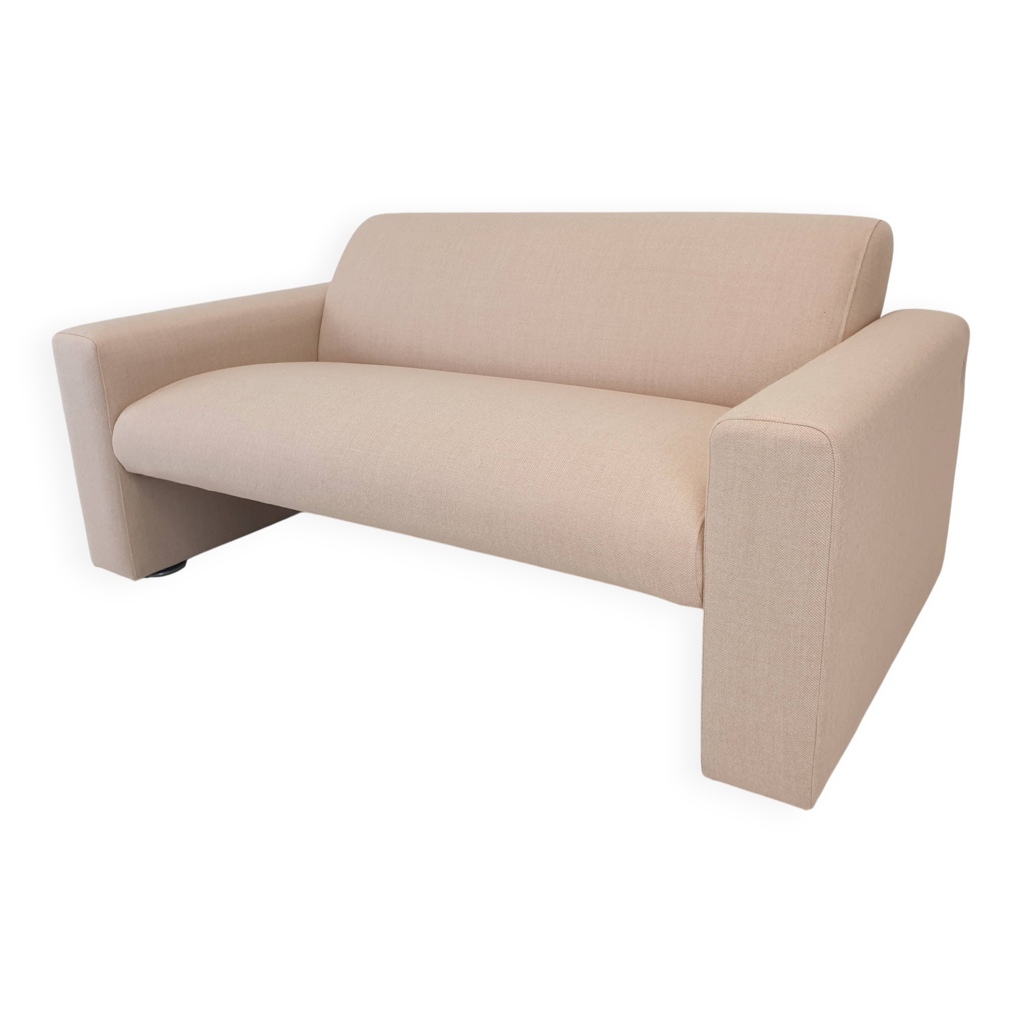 Banc à deux places Artifort Modèle 691, rembourré en laine rose douce, années 1980.