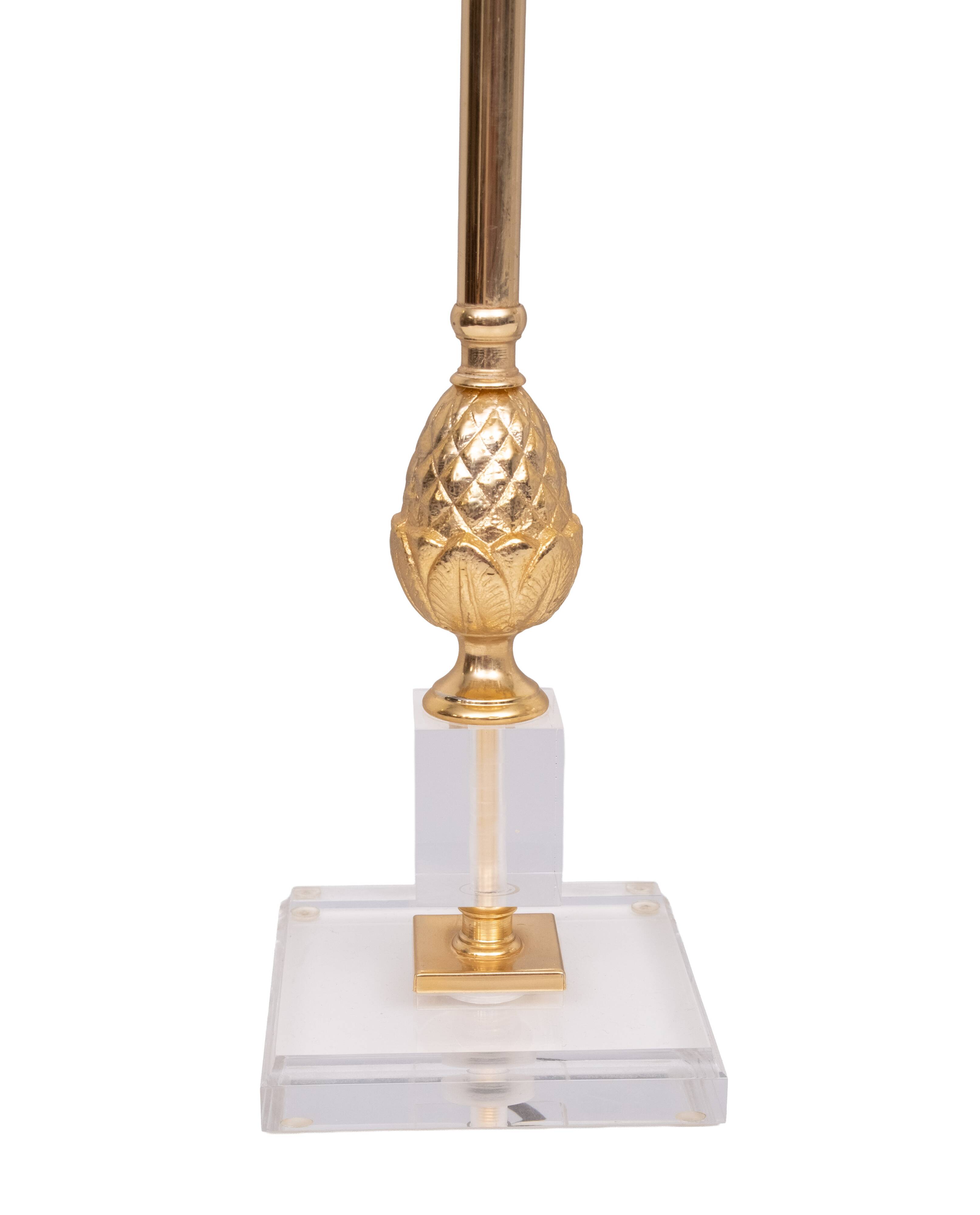 pair elegant Hollywood Regency pineapple Table lamps Denmark 1970s