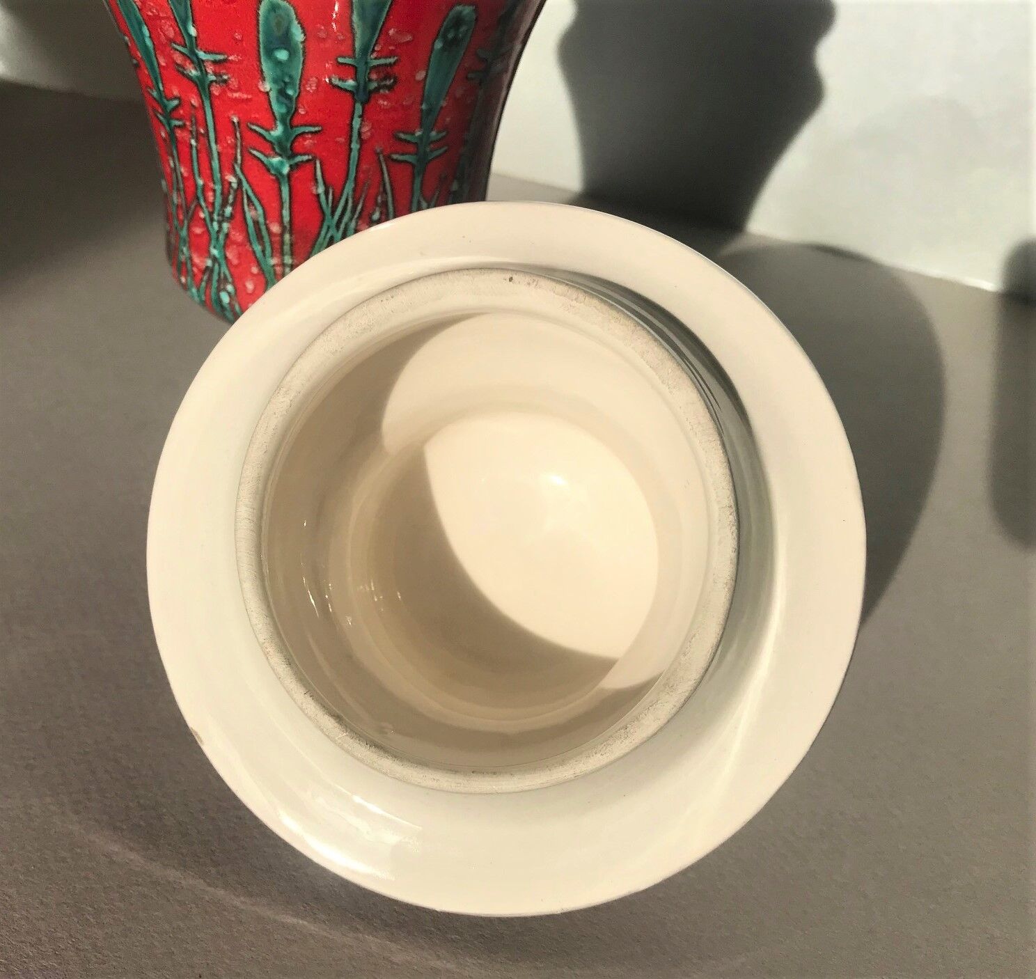 Vintage Italian ceramic lidded vase