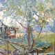 Tableau impressionniste huile sur carton signée MAZARD - école de Barbizon