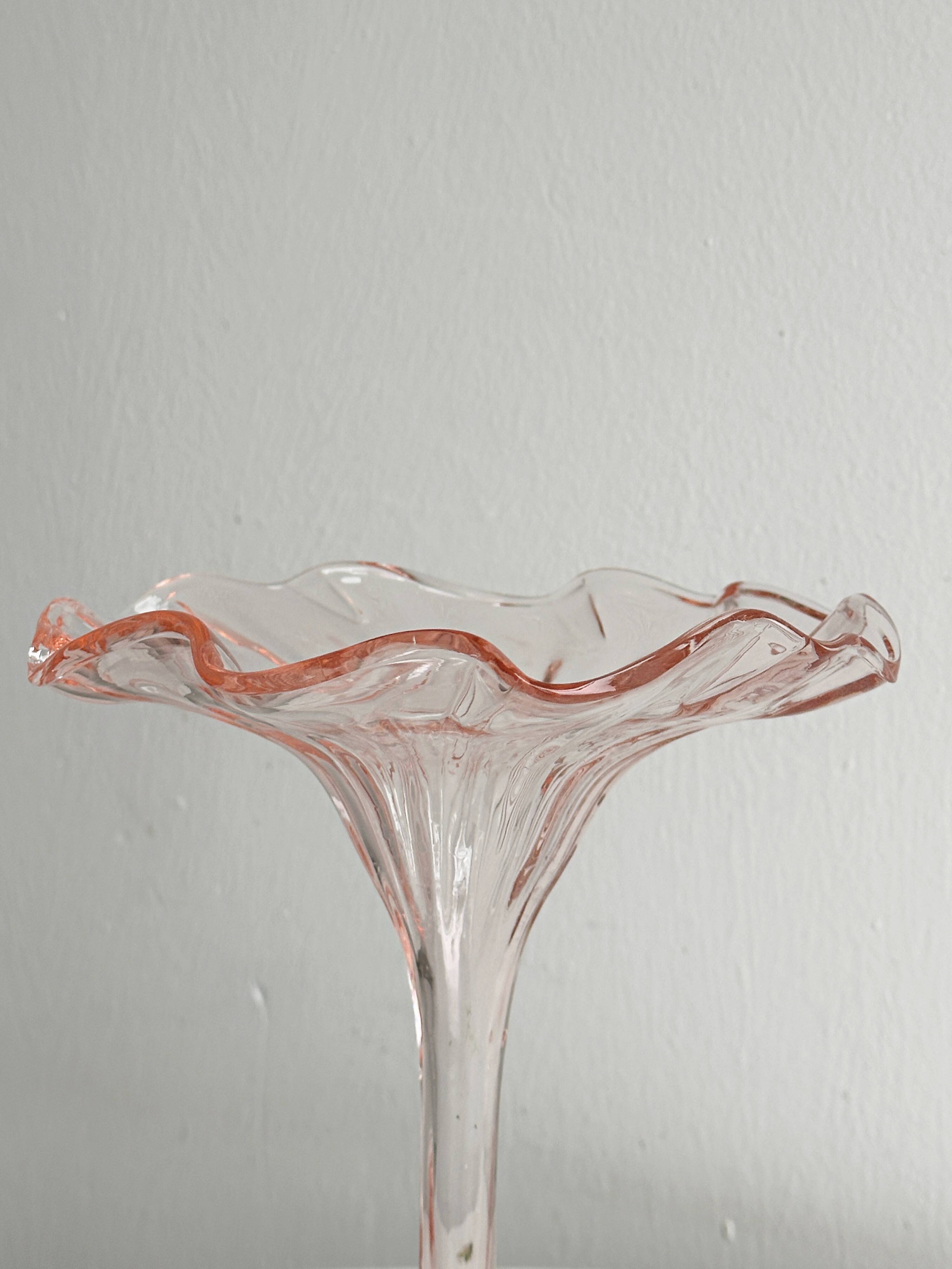 blown glass vase in old rose