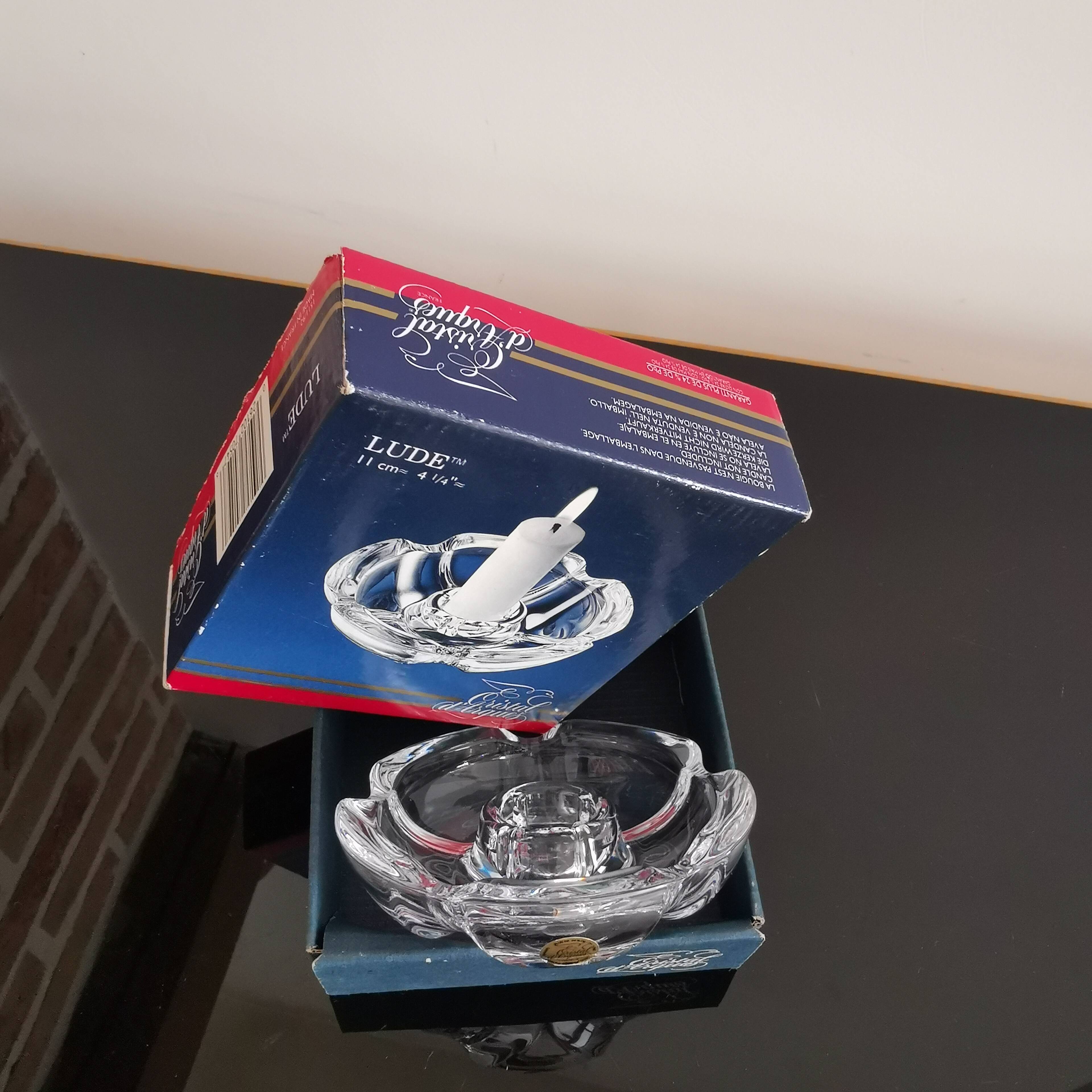 Vintage floriform candle holder "Lude" Cristal d'Arques