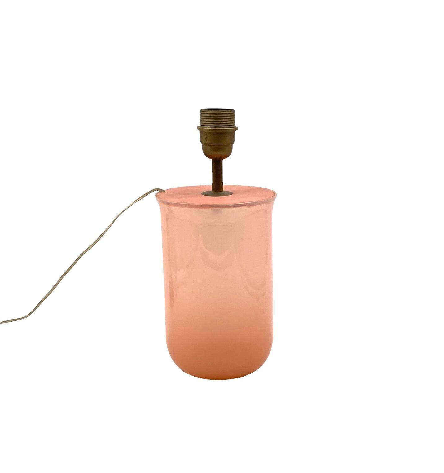 Mid Century Modern Pink Murano Glass Table Lamp Base, Italy, 1950s