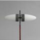 Lampe de table en métal oxydé et verre opalin, œuvre contemporaine.