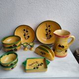 Lot of Provençal ceramic tableware