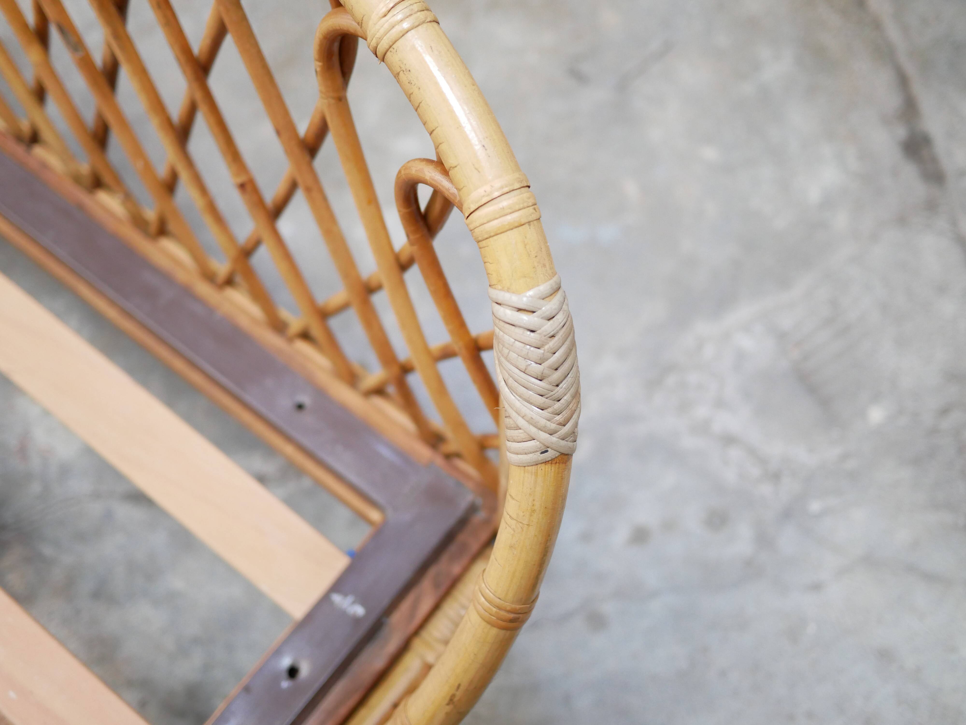 Vintage rattan basket bed 90cm x 190cm