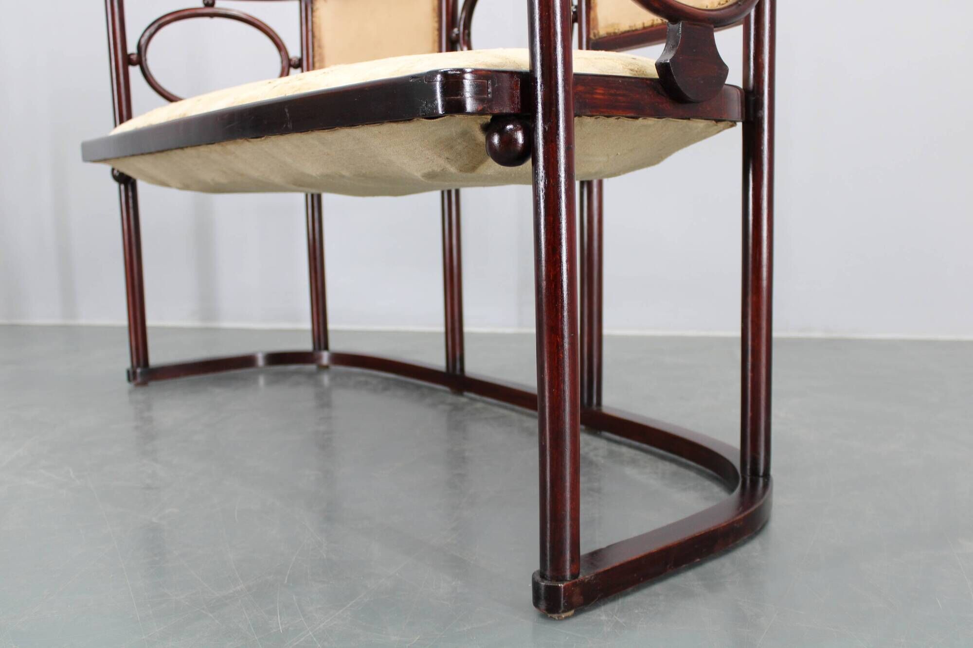 Josef Hoffmann Variation of Art Nouveau "Fledermaus" sofa by Fischel