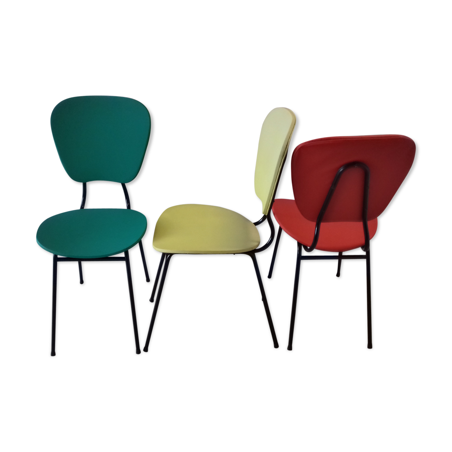 Colorful vinyl vintage chairs