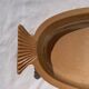 Plat ovale poisson en céramique marron