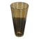 Bayadere patterned vase in glass, transparent and vintage ochre
