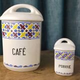 2 coffee pepper spice jars