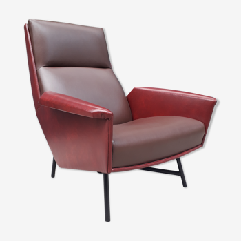 Vintage red leather armchair