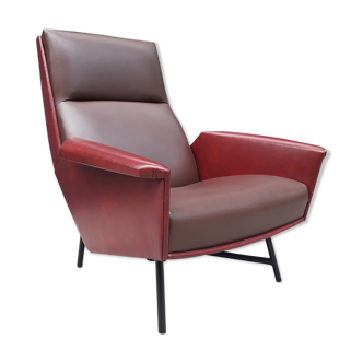 Vintage red leather armchair