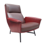 Fauteuil vintage cuir rouge