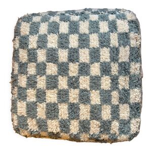 Pouf berbère à damier - gris