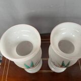Pair of opaline glass vases.