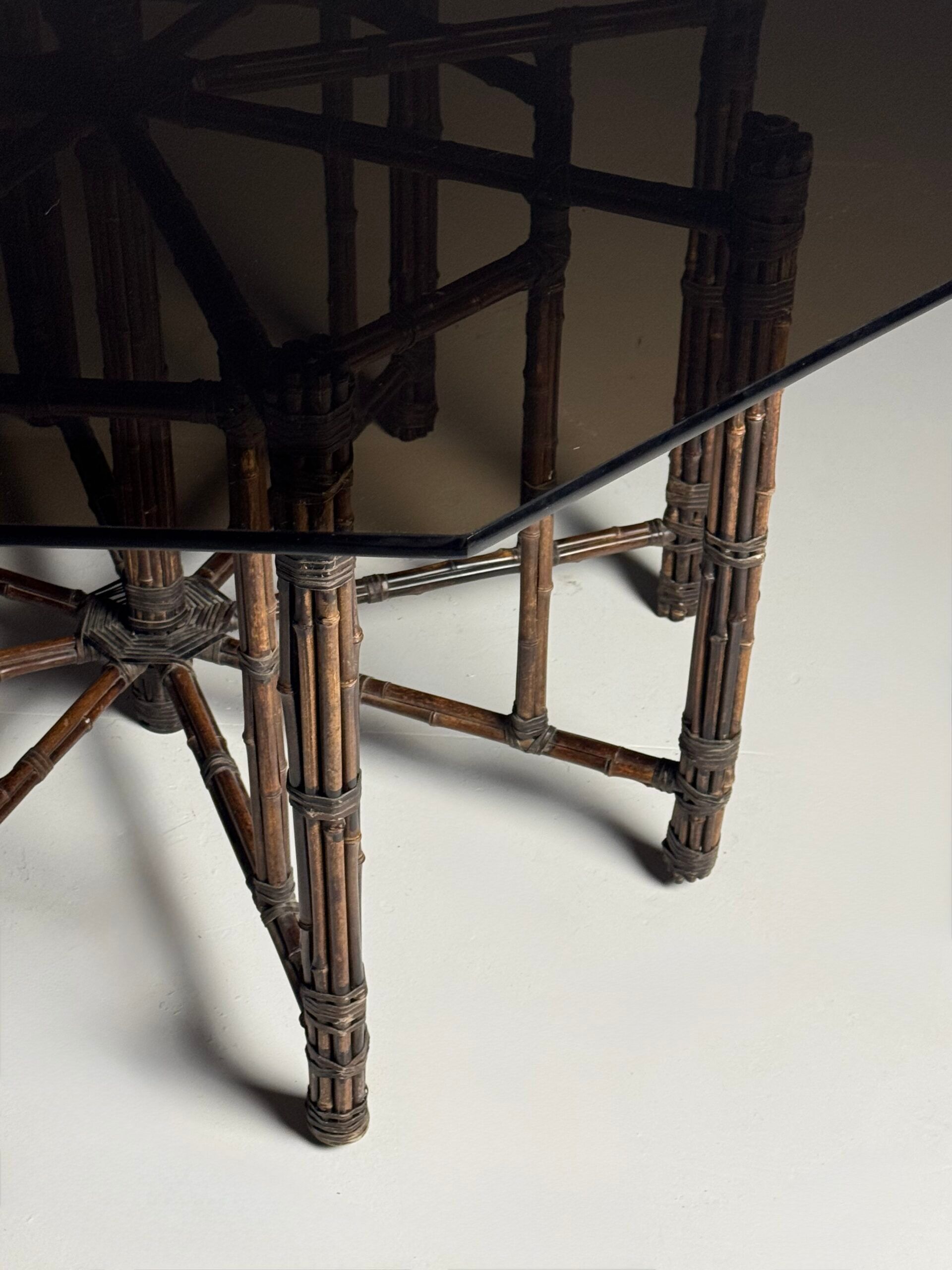Table basse octogonale en bambou XL