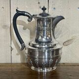 English tea and coffee set in silver metal early twentieth century with sugar bowl and milk pot