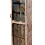 Burmese teak display case with original ecru patina