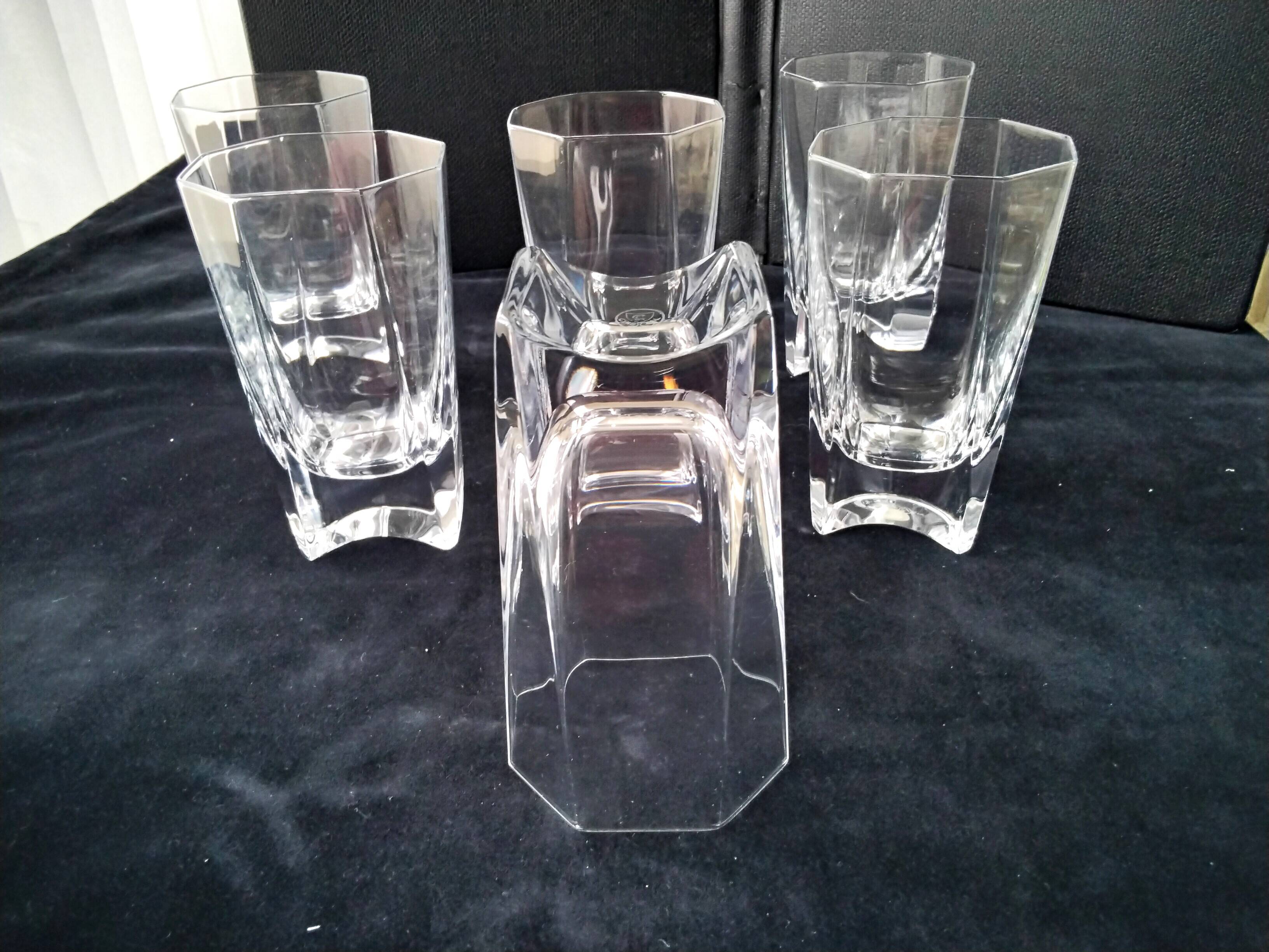 6 Verres forme haute Cristallerie Royale de Champagne  Modèle Louvois