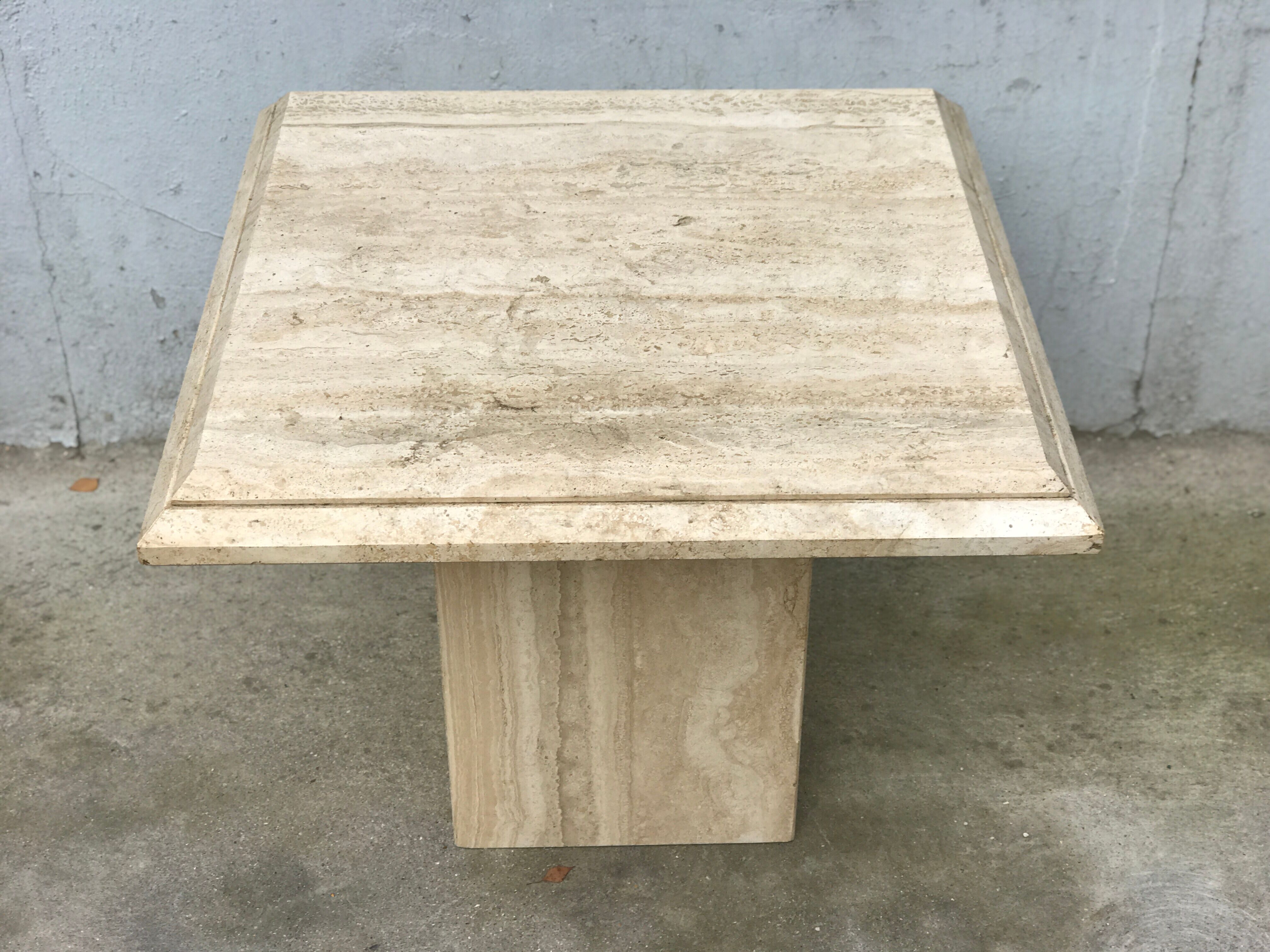 Beige traverine coffee table
