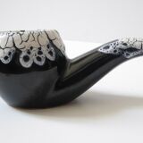 Vintage pipe-shaped ashtray, Vallauris
