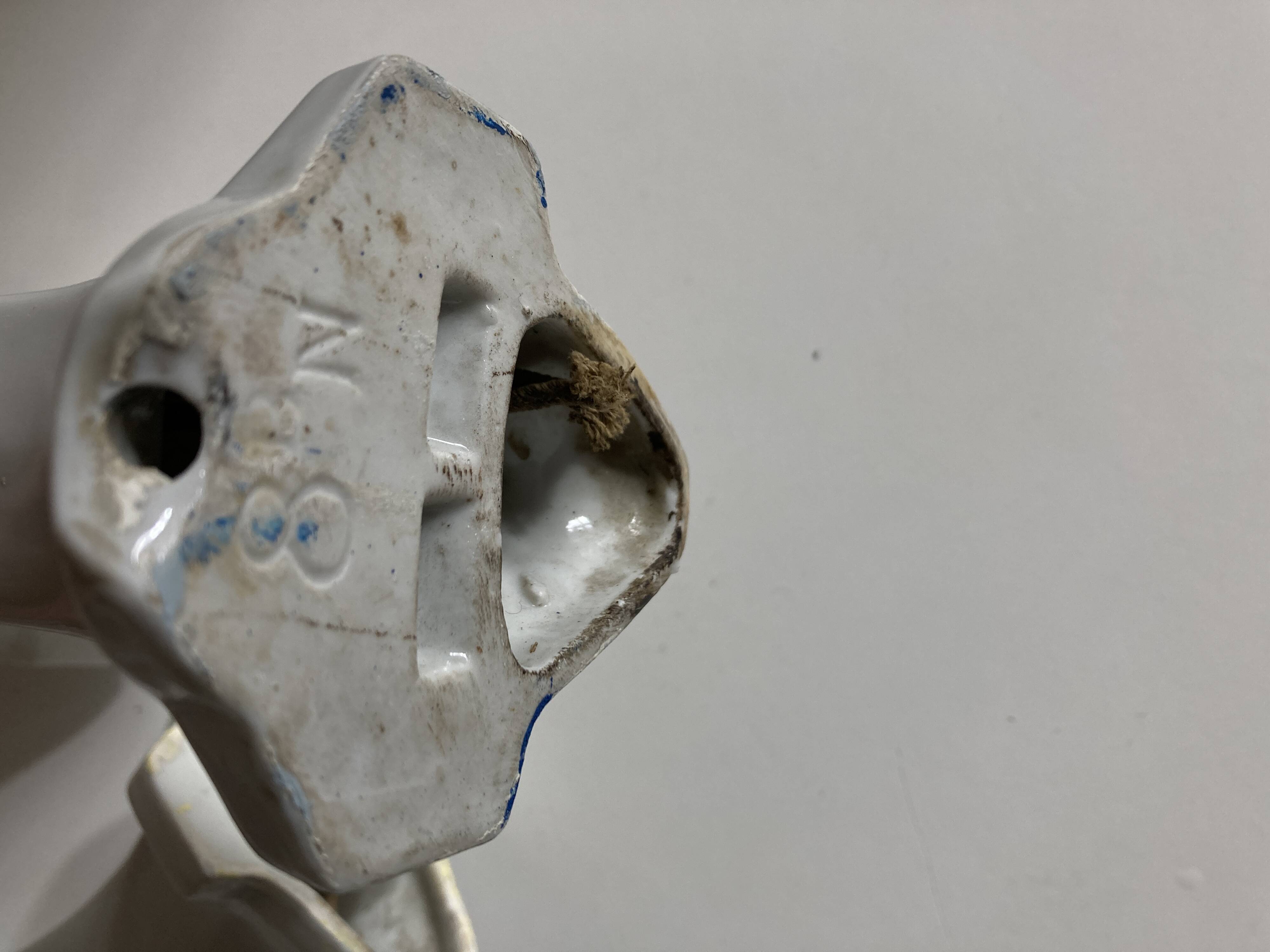 Pair of porcelain wall lights 1950 bathroom