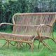 Vintage rattan bench